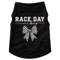 Race Day Vibes Checkered Coquette Bow Car Racing Race Day Doggie Tank