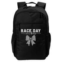 Race Day Vibes Checkered Coquette Bow Car Racing Race Day Backpack