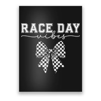 Race Day Vibes Checkered Coquette Bow Car Racing Race Day Poster