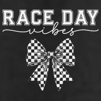 Race Day Vibes Checkered Coquette Bow Car Racing Race Day 25L Jumbo Tote