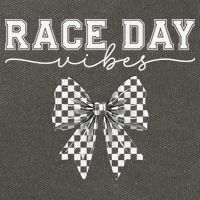 Race Day Vibes Checkered Coquette Bow Car Racing Race Day Cotton Canvas Backpack