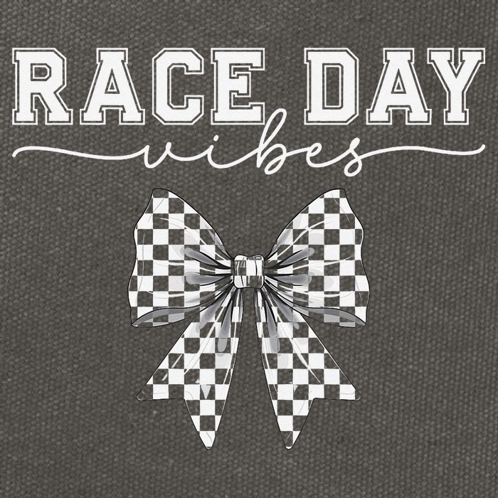 Race Day Vibes Checkered Coquette Bow Car Racing Race Day Cotton Canvas Backpack