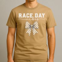 Race Day Vibes Checkered Coquette Bow Car Racing Race Day T-Shirt