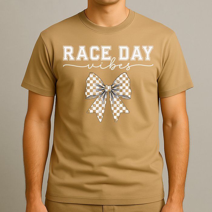 Race Day Vibes Checkered Coquette Bow Car Racing Race Day T-Shirt