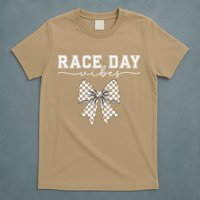 Race Day Vibes Checkered Coquette Bow Car Racing Race Day T-Shirt