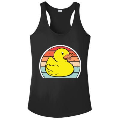 Rubber Duck Vintage Rubber Duckie Retro Ladies PosiCharge Competitor Racerback Tank