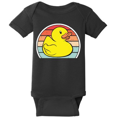 Rubber Duck Vintage Rubber Duckie Retro Baby Bodysuit