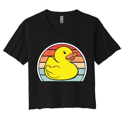 Rubber Duck Vintage Rubber Duckie Retro Crop Top