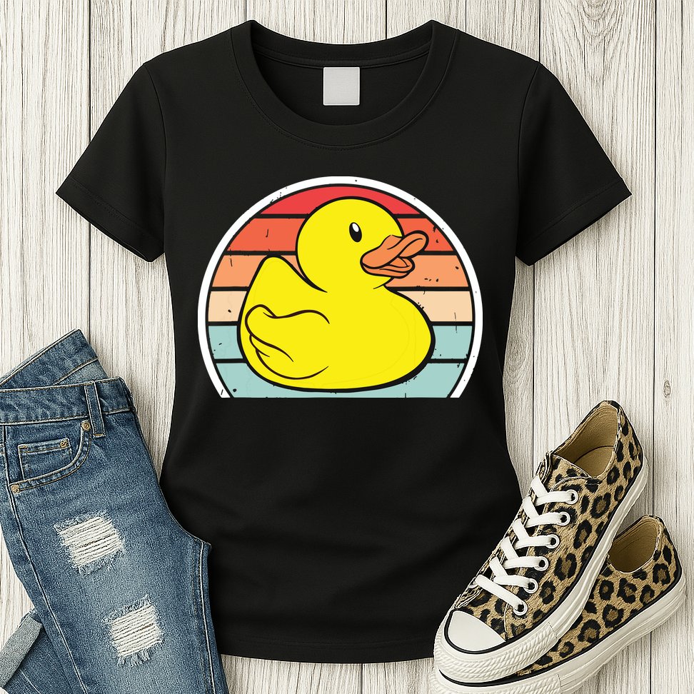 Rubber Duck Vintage Rubber Duckie Retro Womens T-Shirt