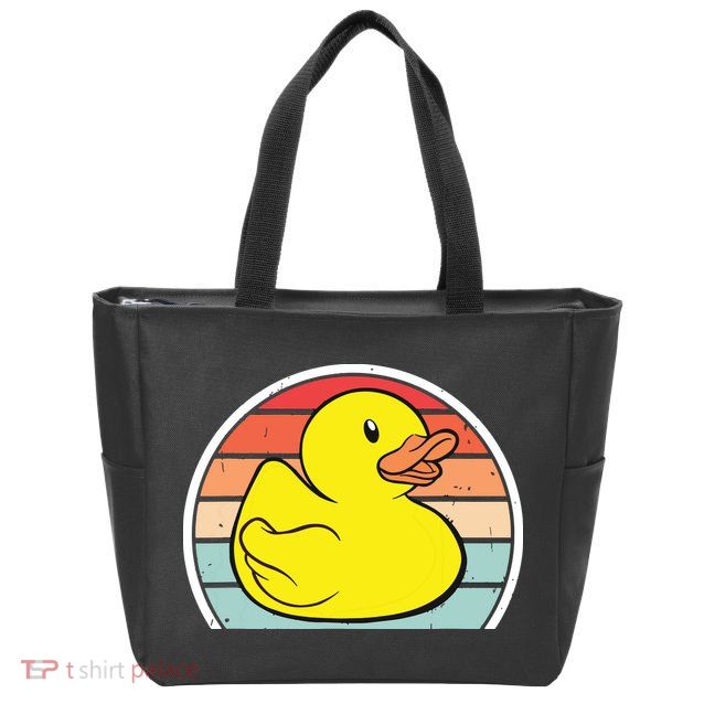 Rubber Duck Vintage Rubber Duckie Retro Zip Tote Bag
