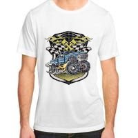 Retro Distressed Vintage Monster Truck Adult ChromaSoft Performance T-Shirt