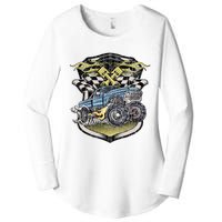 Retro Distressed Vintage Monster Truck Women's Perfect Tri Tunic Long Sleeve Shirt