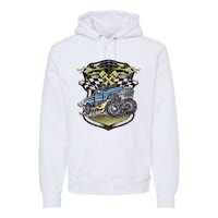 Retro Distressed Vintage Monster Truck Premium Hoodie