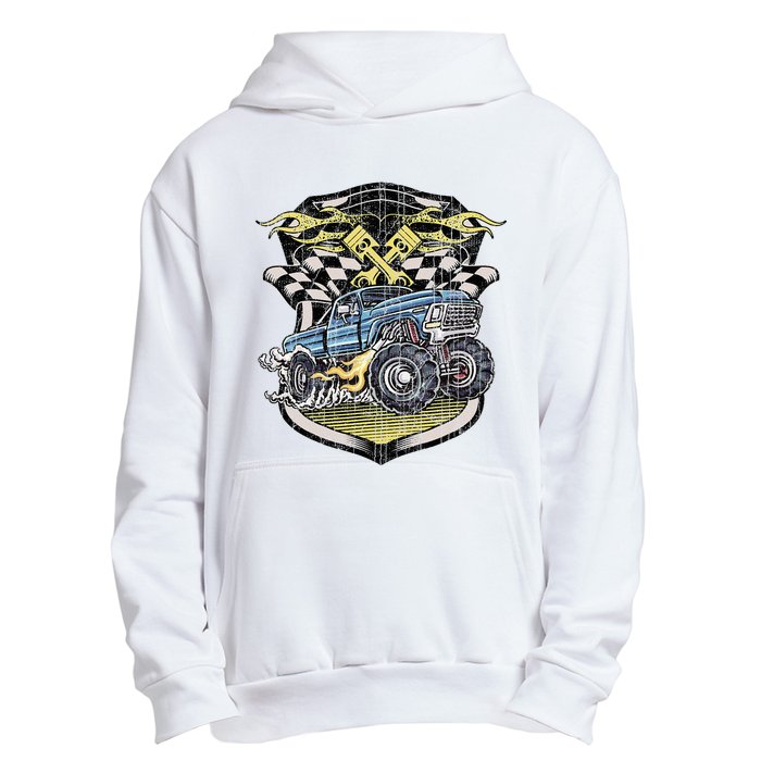 Retro Distressed Vintage Monster Truck Urban Pullover Hoodie