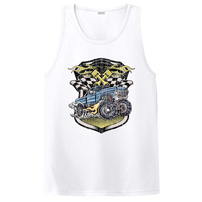 Retro Distressed Vintage Monster Truck PosiCharge Competitor Tank