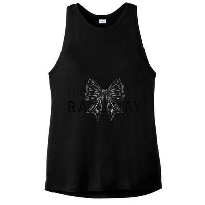 Race Day Vibes Checkered Coquette Bow Car Racing Race Day Ladies PosiCharge Tri-Blend Wicking Tank