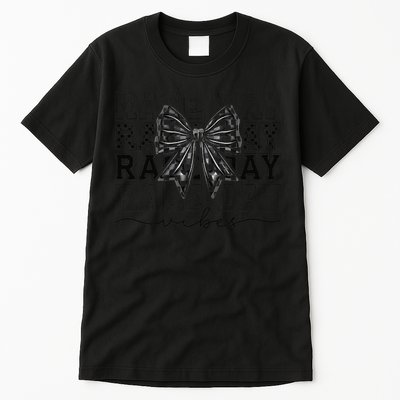 Race Day Vibes Checkered Coquette Bow Car Racing Race Day Tall T-Shirt