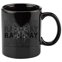 Race Day Vibes Checkered Coquette Bow Car Racing Race Day 11oz C Handle Ceramic Mug