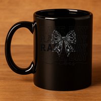 Race Day Vibes Checkered Coquette Bow Car Racing Race Day 11oz C Handle Ceramic Mug