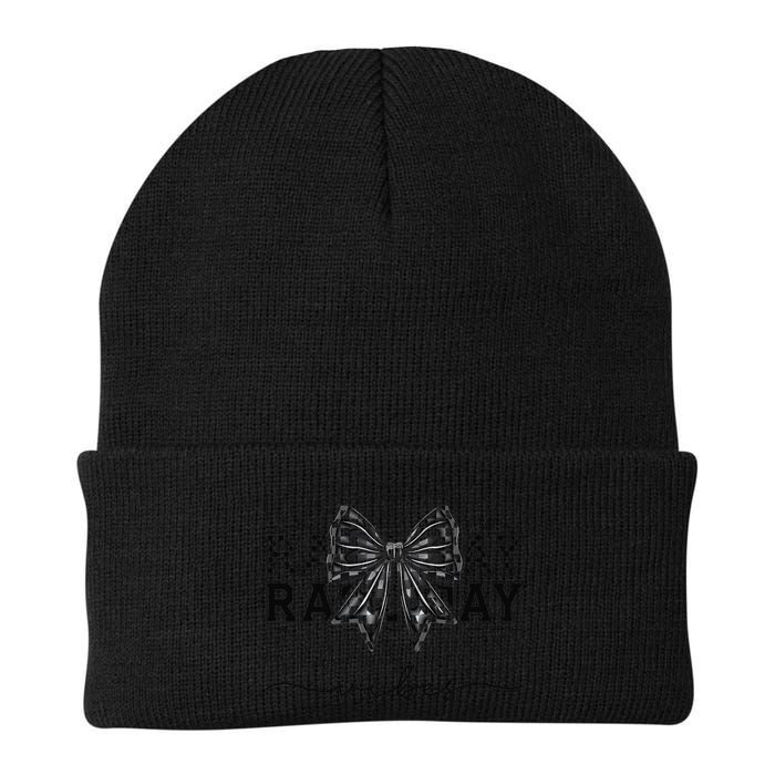 Race Day Vibes Checkered Coquette Bow Car Racing Race Day Beanie