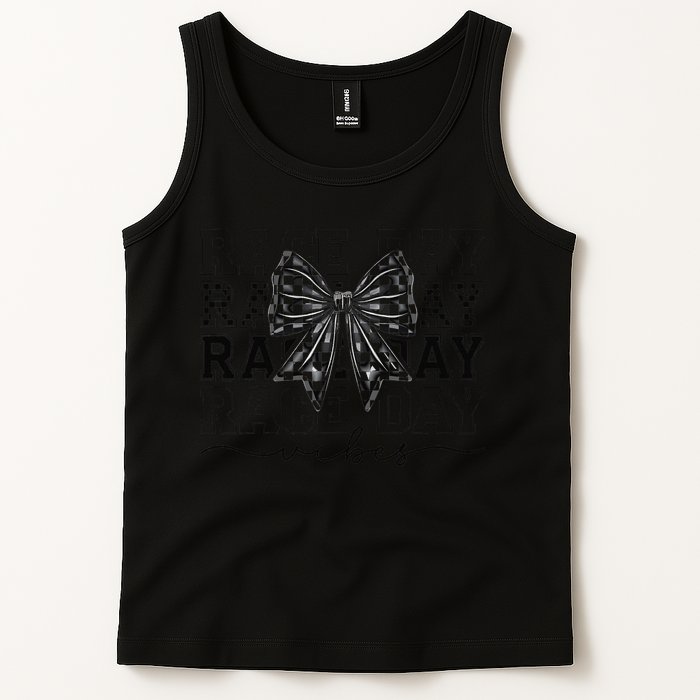 Race Day Vibes Checkered Coquette Bow Car Racing Race Day Tank Top