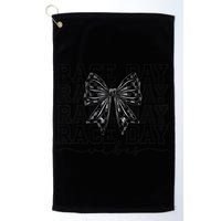 Race Day Vibes Checkered Coquette Bow Car Racing Race Day Golf Towel