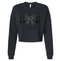 Race Day Vibes Checkered Coquette Bow Car Racing Race Day Cropped Pullover Crew