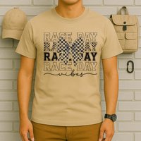 Race Day Vibes Checkered Coquette Bow Car Racing Race Day T-Shirt