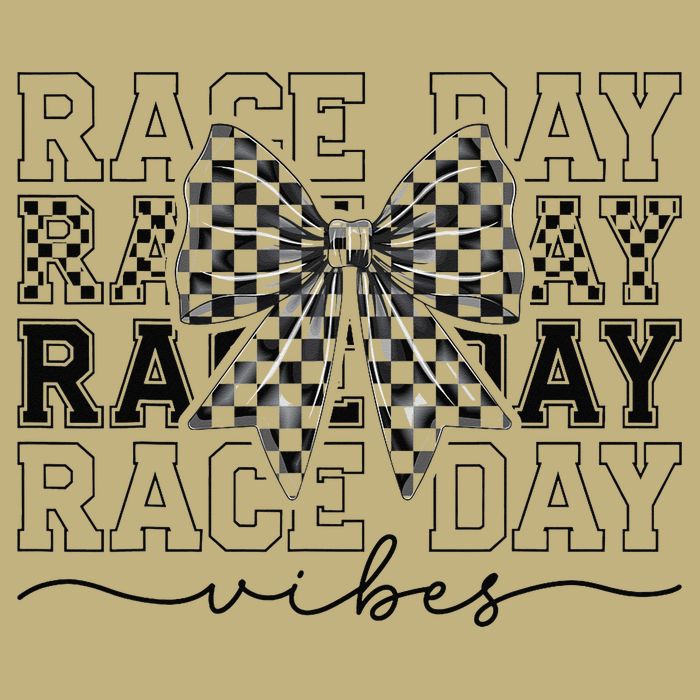 Race Day Vibes Checkered Coquette Bow Car Racing Race Day T-Shirt