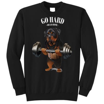 Rottweiler Dog Weightlifting In Fitness Gym Sweatshirt