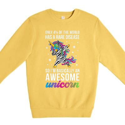 Rare Disease Warrior Unicorn Rare Disease Awareness Premium Crewneck Sweatshirt