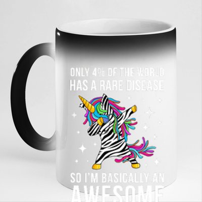 Rare Disease Warrior Unicorn Rare Disease Awareness 11oz Black Color Changing Mug