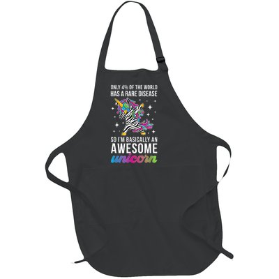 Rare Disease Warrior Unicorn Rare Disease Awareness Full-Length Apron With Pockets