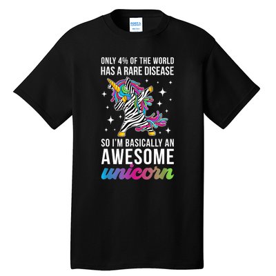 Rare Disease Warrior Unicorn Rare Disease Awareness Tall T-Shirt