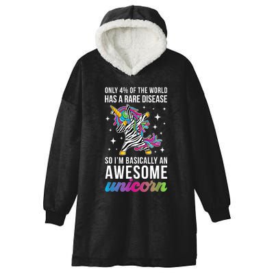 Rare Disease Warrior Unicorn Rare Disease Awareness Hooded Wearable Blanket