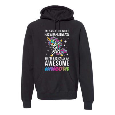 Rare Disease Warrior Unicorn Rare Disease Awareness Premium Hoodie