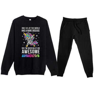 Rare Disease Warrior Unicorn Rare Disease Awareness Premium Crewneck Sweatsuit Set