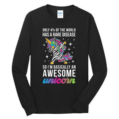 Rare Disease Warrior Unicorn Rare Disease Awareness Tall Long Sleeve T-Shirt