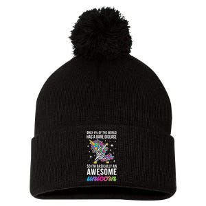 Rare Disease Warrior Unicorn Rare Disease Awareness Pom Pom 12in Knit Beanie