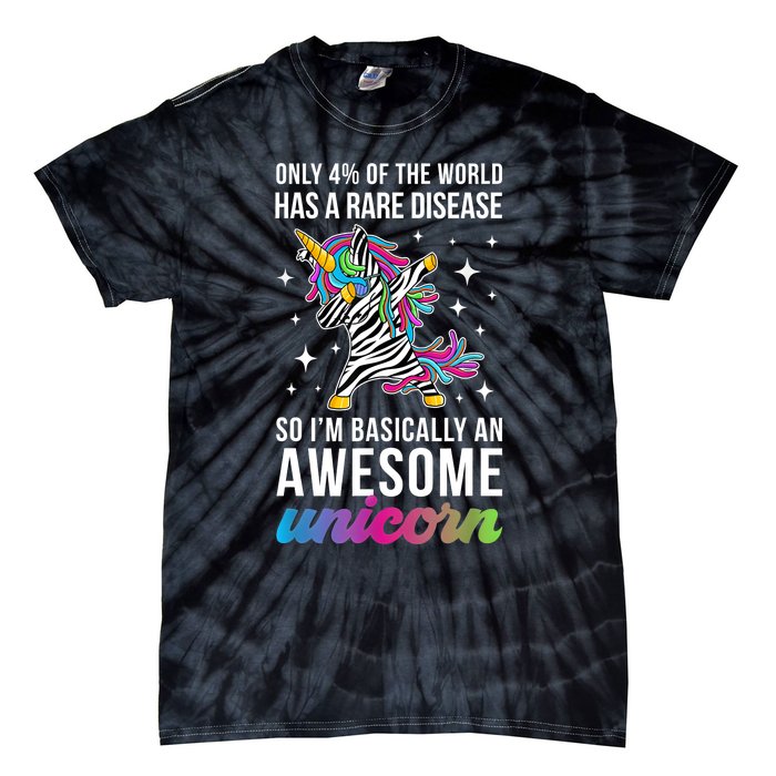 Rare Disease Warrior Unicorn Rare Disease Awareness Tie-Dye T-Shirt