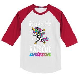 Rare Disease Warrior Unicorn Rare Disease Awareness Kids Colorblock Raglan Jersey