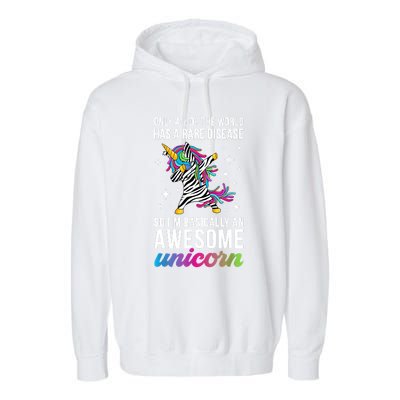 Rare Disease Warrior Unicorn Rare Disease Awareness Garment-Dyed Fleece Hoodie