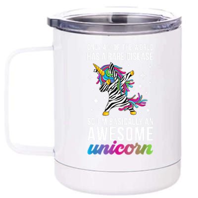 Rare Disease Warrior Unicorn Rare Disease Awareness 12 oz Stainless Steel Tumbler Cup