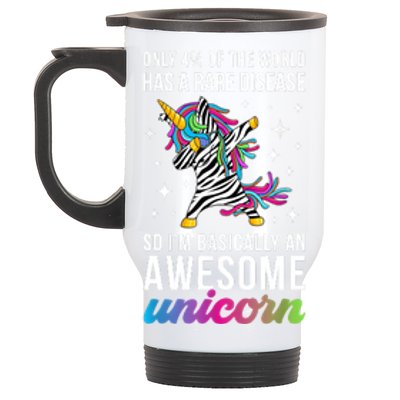 Rare Disease Warrior Unicorn Rare Disease Awareness Stainless Steel Travel Mug