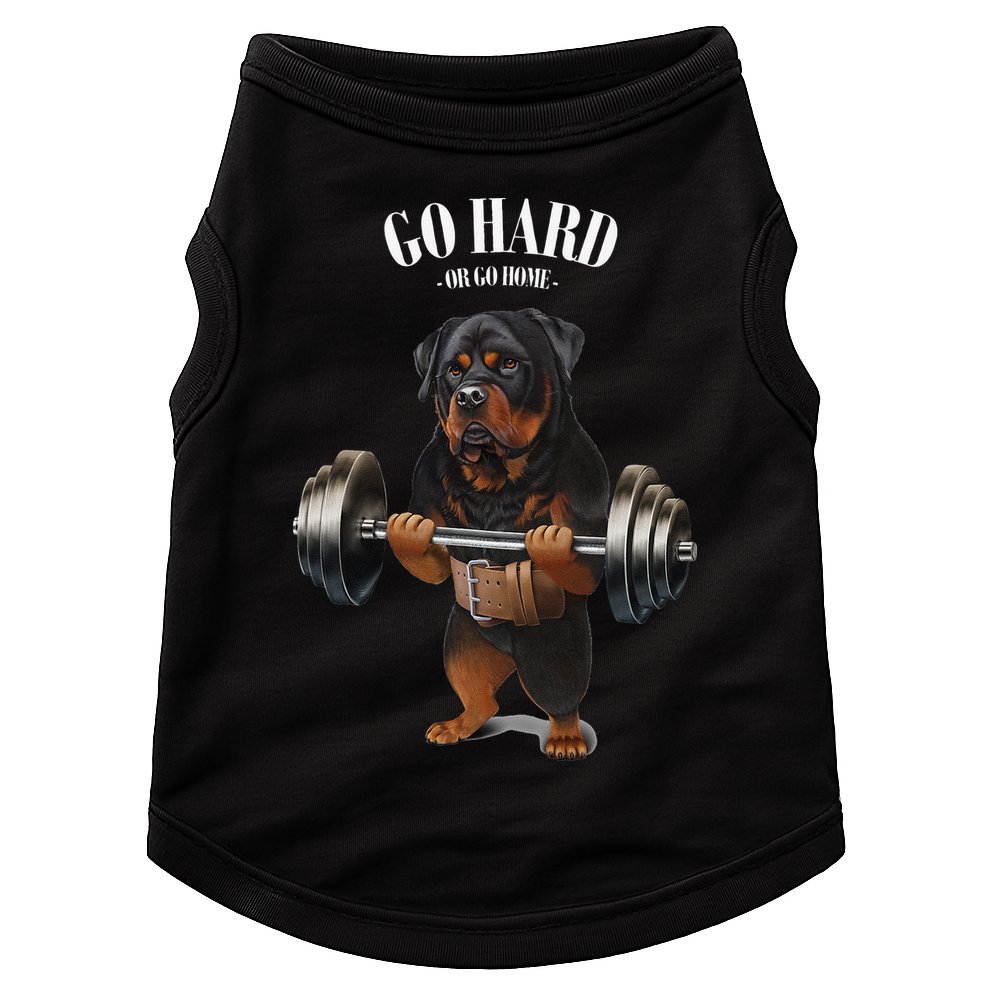 Rottweiler Dog Weightlifting in Fitness Gym Doggie Tank