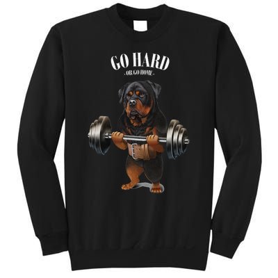 Rottweiler Dog Weightlifting in Fitness Gym Sweatshirt