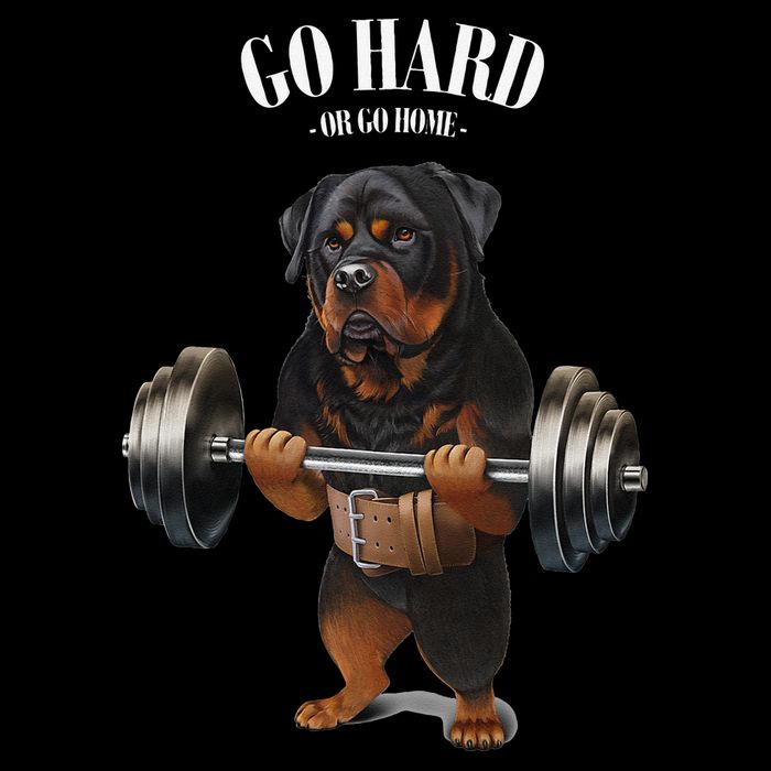 Rottweiler Dog Weightlifting in Fitness Gym Impact Tech Backpack