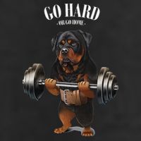 Rottweiler Dog Weightlifting in Fitness Gym Beanie