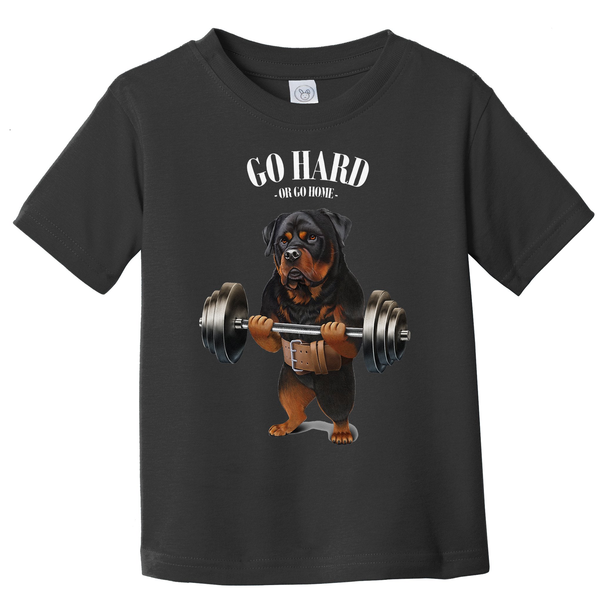 Rottweiler Dog Weightlifting in Fitness Gym Toddler T-Shirt