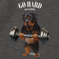 Rottweiler Dog Weightlifting in Fitness Gym Vector Backpack